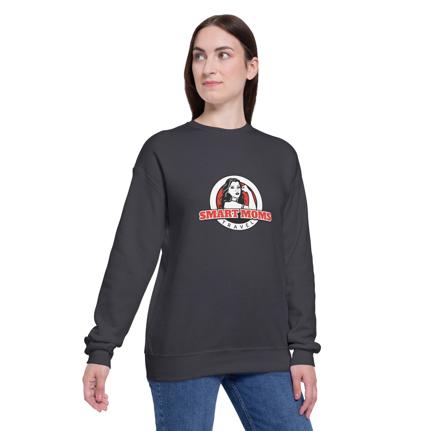 SOFT FLEECE Smart Moms Logo Unisex Drop Shoulder Sweatshirt