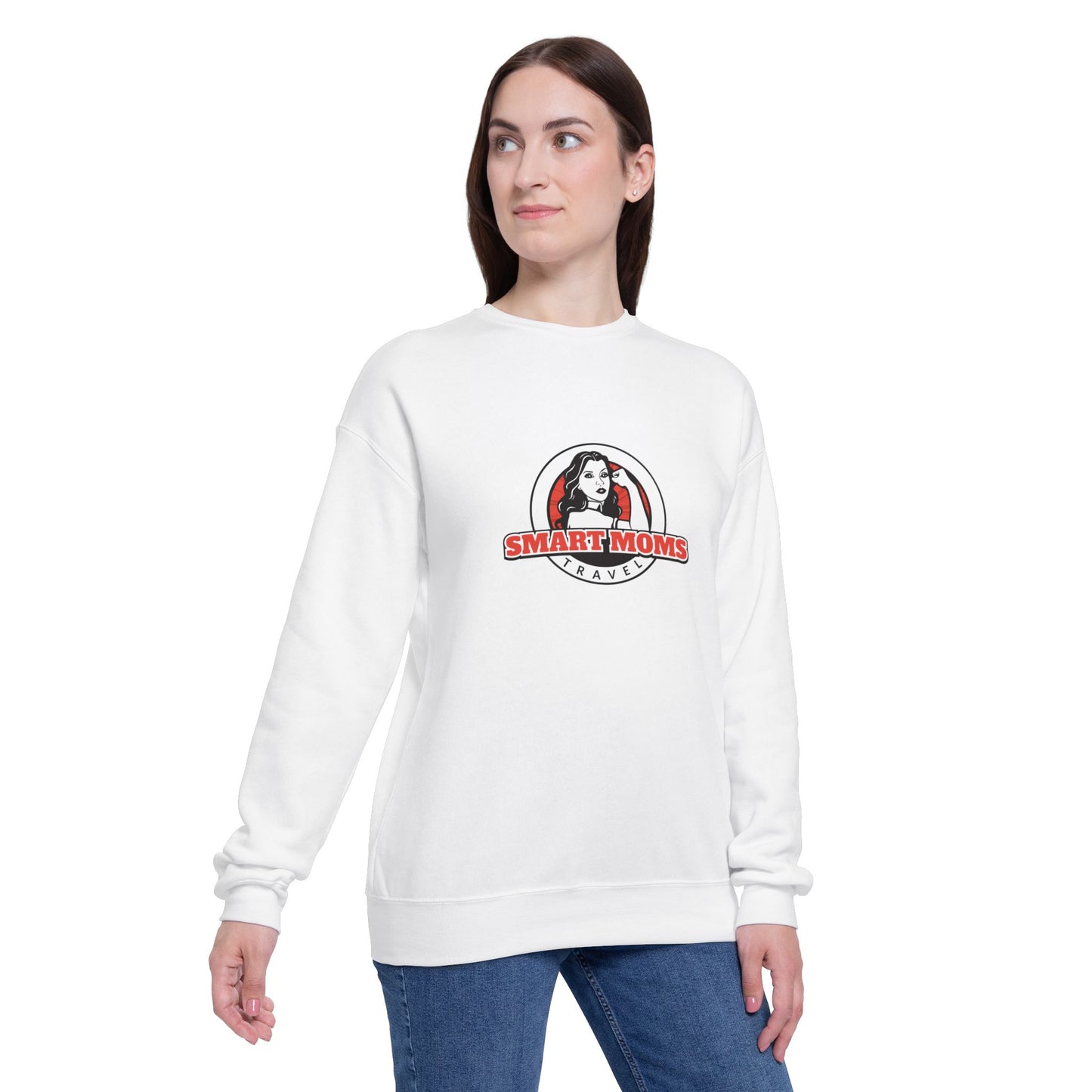 SOFT FLEECE Smart Moms Logo Unisex Drop Shoulder Sweatshirt
