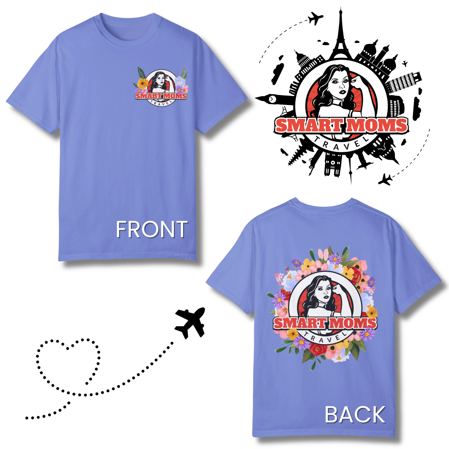 SM Flower Power T-Shirt | Floral Design Unisex Garment-Dyed Tee